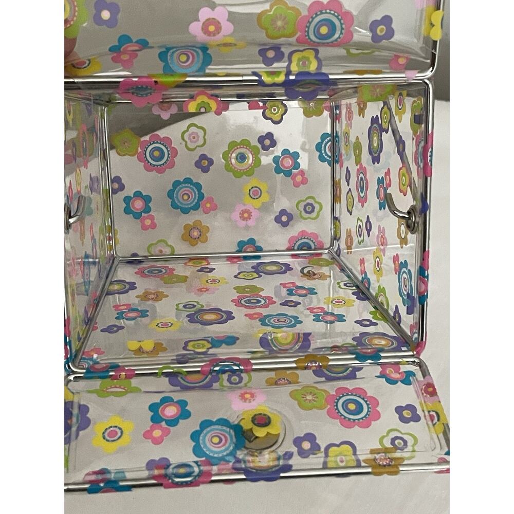 Caboodles Y2K Flower Power Takeout Box Purse Novelty Bag Acrylic Makeup Case - Picture 9 of 11